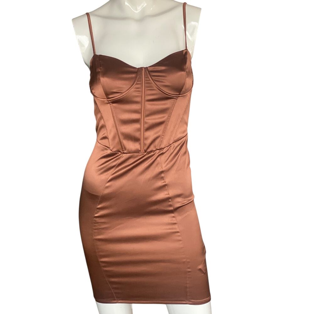 Forever 21 Satin Bustier Bodycon Mini Dress Size Small